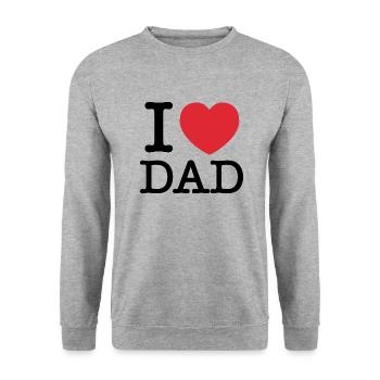 Ich liebe Papa | Papa | Ich Herz, Papa - Unisex Pullover - Weißgrau meliert - Vorne - Alina (178cm) & Michal (187cm)
