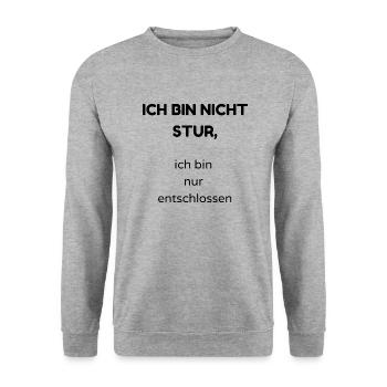 stur - Unisex Pullover - Weißgrau meliert - Vorne - Alina (178cm) & Michal (187cm)