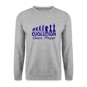 boardgame chess backgammon game night - Unisex Pullover - Weißgrau meliert - Vorne - Alina (178cm) & Michal (187cm)