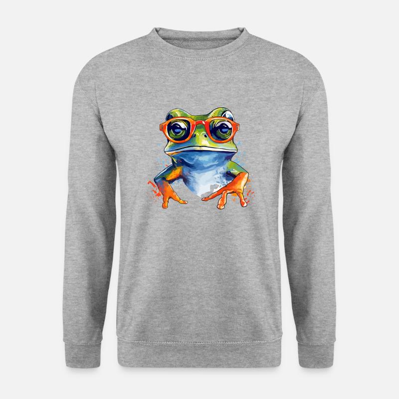 Gret der Frosch - Unisex Pullover - Weißgrau meliert