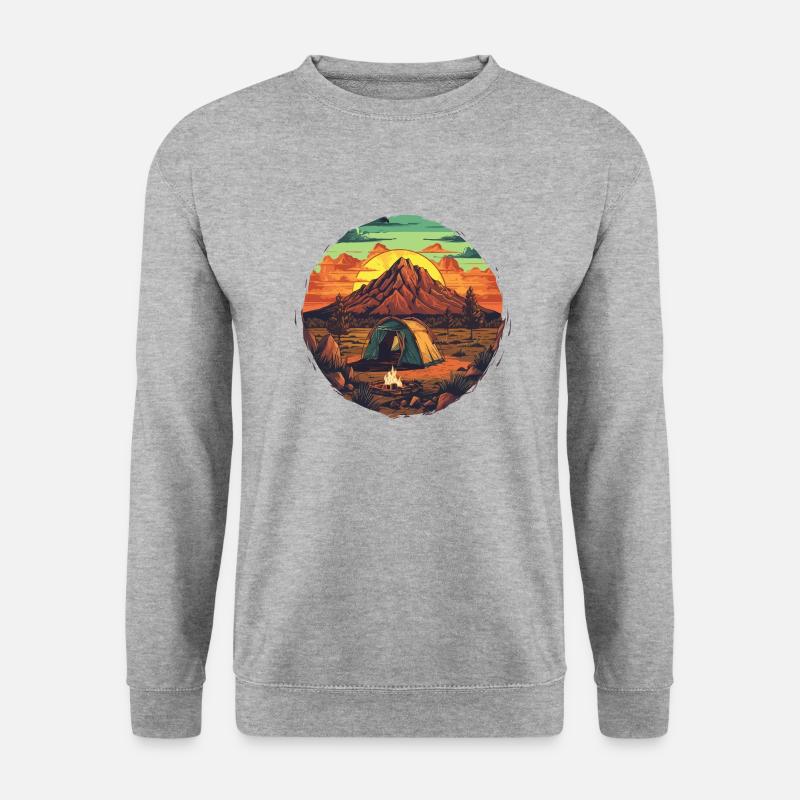 Camping - Unisex Pullover - Weißgrau meliert