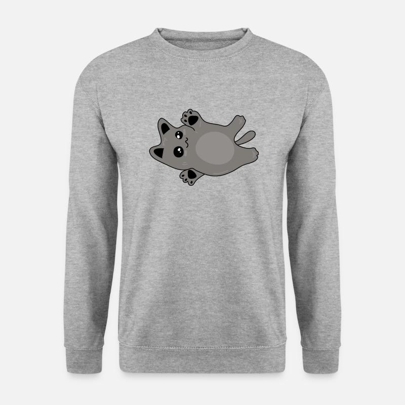 niedliche graue babykatze - Unisex Pullover - Weißgrau meliert