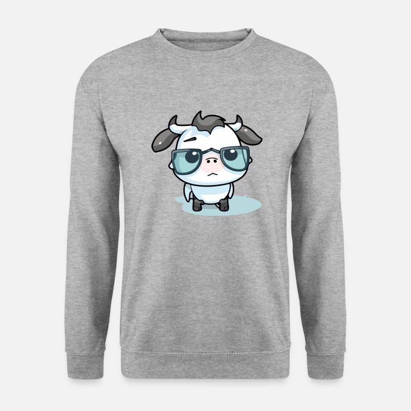 Milta die Kuh - Unisex Pullover - Weißgrau meliert