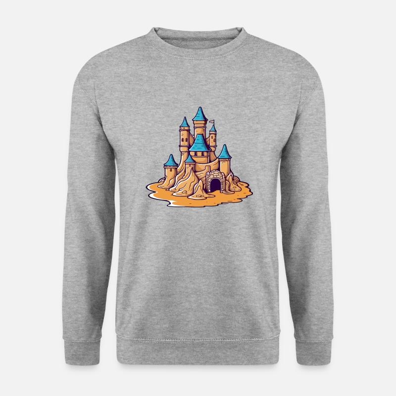 Blaue Sandburg - Unisex Pullover - Weißgrau meliert