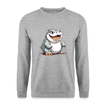 Bloki le streum - Sweat-shirt Unisexe - gris chiné - Devant - Alina (178cm) & Michal (187cm)