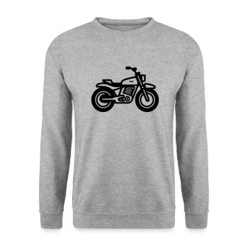 Motorrad - Unisex Pullover - Weißgrau meliert - Vorne - Alina (178cm) & Michal (187cm)