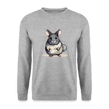Mikai le chinchilla - Sweat-shirt Unisexe - gris chiné - Devant - Alina (178cm) & Michal (187cm)