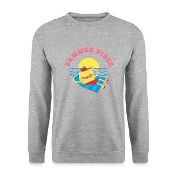 Sommer - Unisex Pullover - Weißgrau meliert - Vorne - Alina (178cm) & Michal (187cm)
