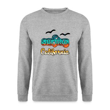 Surfing California - Unisex Sweatshirt - salt & pepper - Front - Alina (178cm) & Michal (187cm)