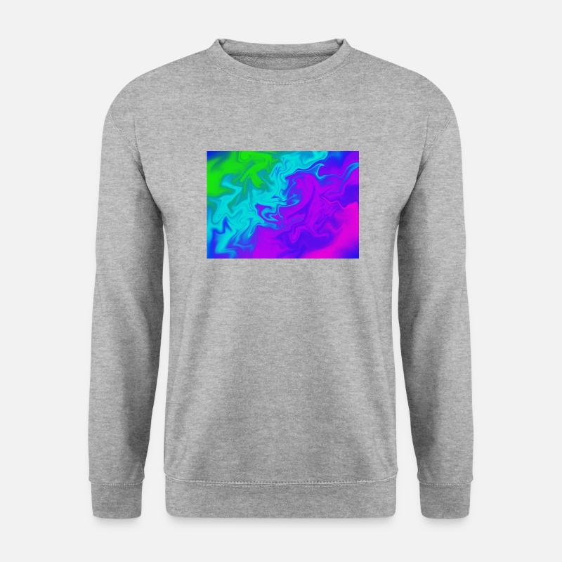 Bunte Wirbel - Unisex Pullover - Weißgrau meliert