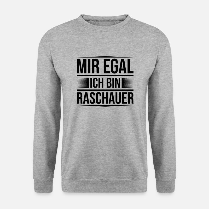 Raschau mir egal - Unisex Pullover - Weißgrau meliert