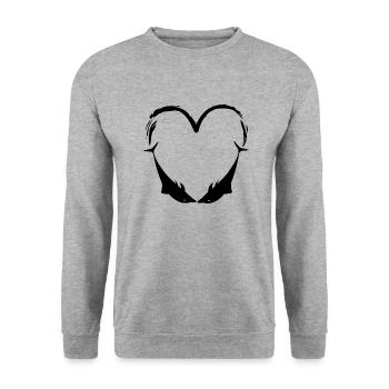 Delfin Design Delfine Liebe - Unisex Pullover - Weißgrau meliert - Vorne - Alina (178cm) & Michal (187cm)