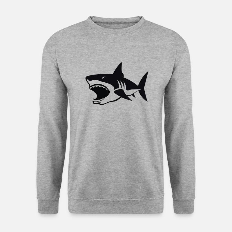 Hai - Unisex Pullover - Weißgrau meliert