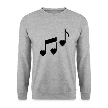 Music Lovers Sheet Music Heart Sheet Music Piano - Unisex Sweatshirt - salt & pepper - Front - Alina (178cm) & Michal (187cm)