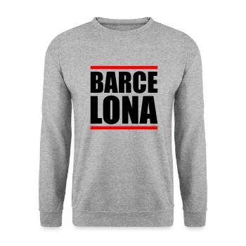 Barcelone Design 2 - Sweat-shirt Unisexe - gris chiné - Devant - Alina (178cm) & Michal (187cm)