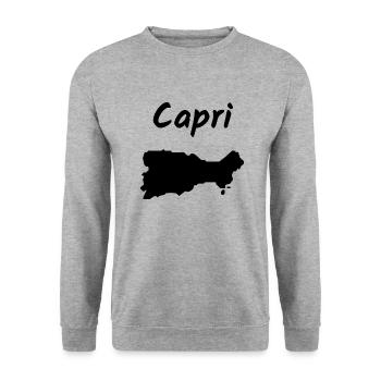 Capri Italy Mediterranean Island Holiday Idea - Unisex Sweatshirt - salt & pepper - Front - Alina (178cm) & Michal (187cm)