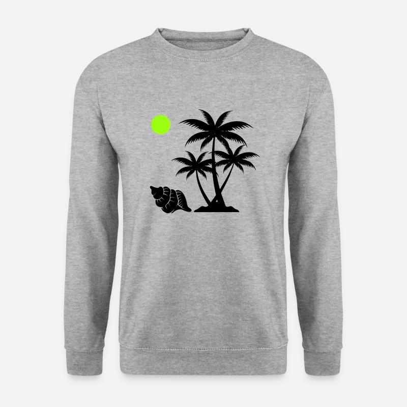 muschel palmen - Unisex Pullover - Weißgrau meliert