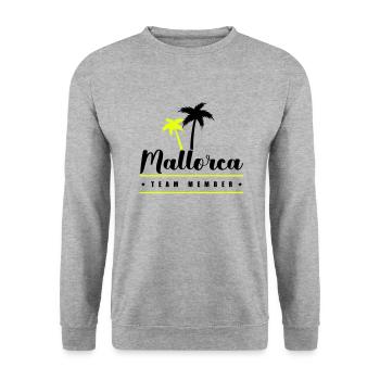 Membre de l’équipe Majorque - Sweat-shirt Unisexe - gris chiné - Devant - Alina (178cm) & Michal (187cm)