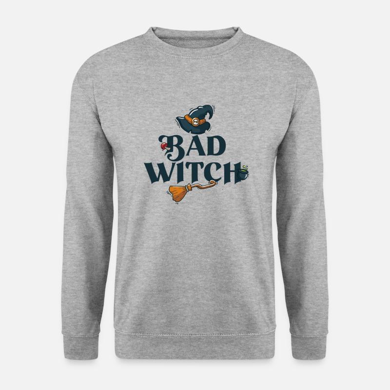 Halloween Böse Hexe - Unisex Pullover - Weißgrau meliert