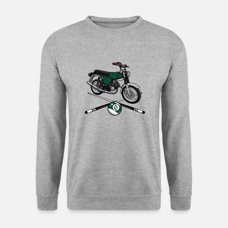 S51 (billardgrün) // Illustration - Unisex Pullover - Weißgrau meliert