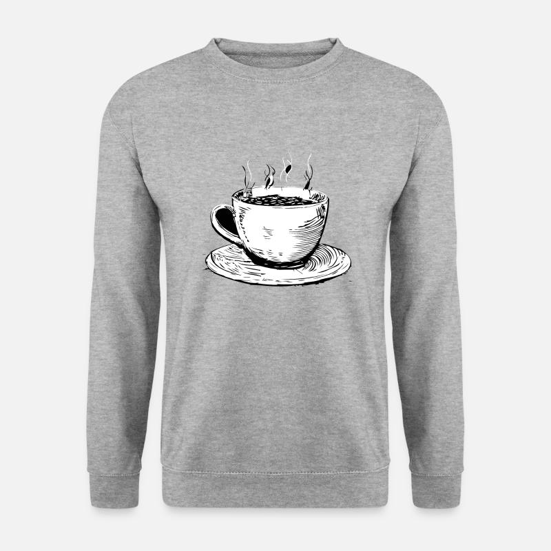 Tasse Kaffee-Untertasse 1 - Unisex Pullover - Weißgrau meliert