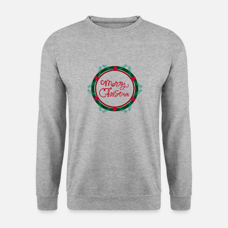 Weihnachtssternkranz - Unisex Pullover - Weißgrau meliert