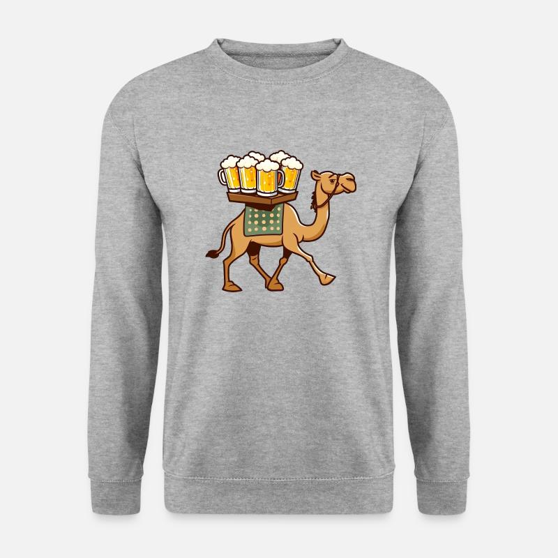 Bier Camel - Unisex Pullover - Weißgrau meliert