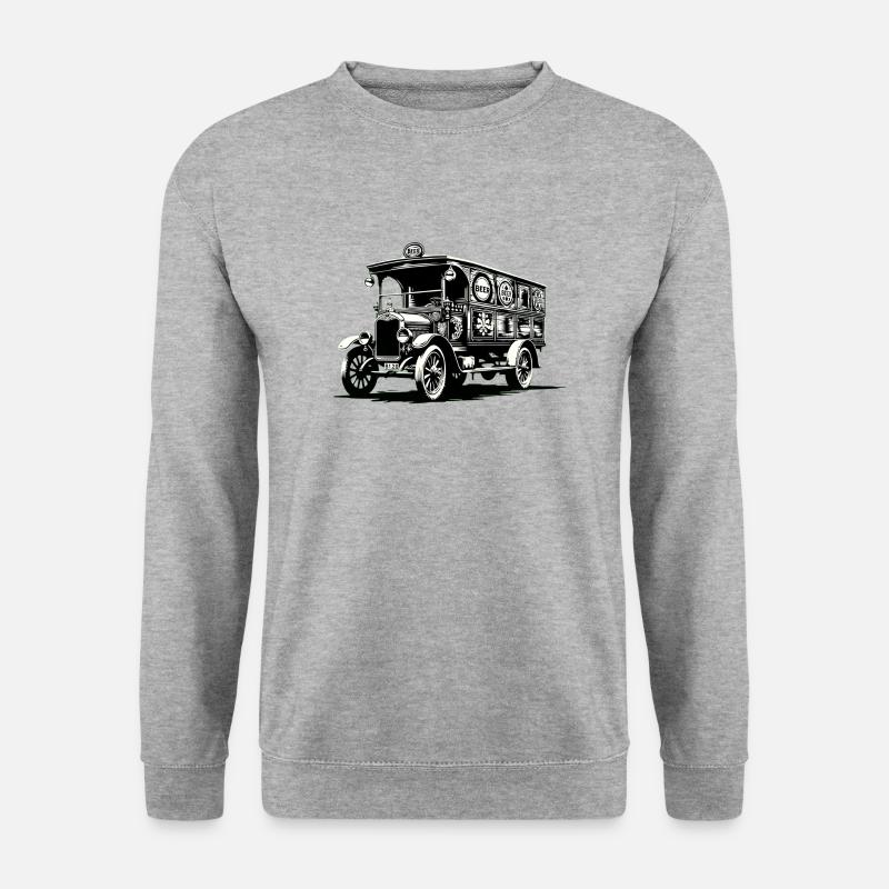 Bierlaster | Bier-Kutscher - Unisex Pullover - Weißgrau meliert