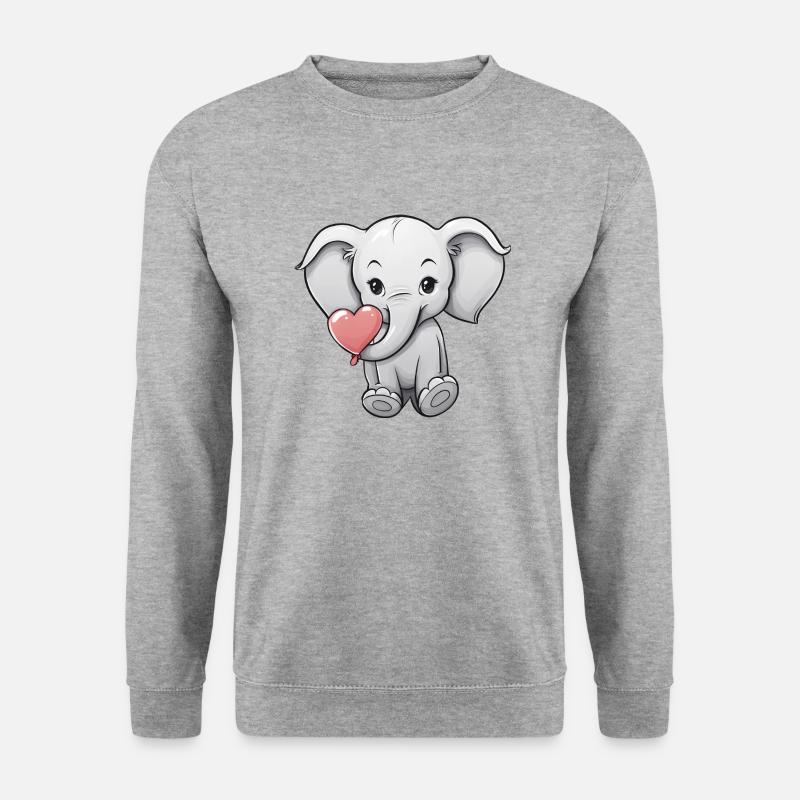 Elephant with heart - Unisex Sweatshirt - salt & pepper