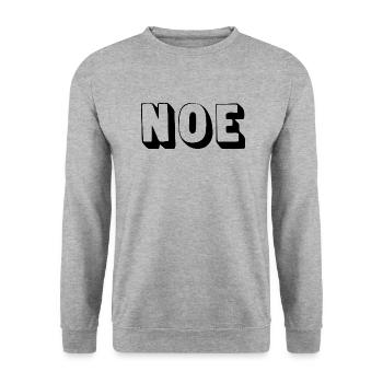 Name - Noe - Unisex Pullover - Weißgrau meliert - Vorne - Alina (178cm) & Michal (187cm)