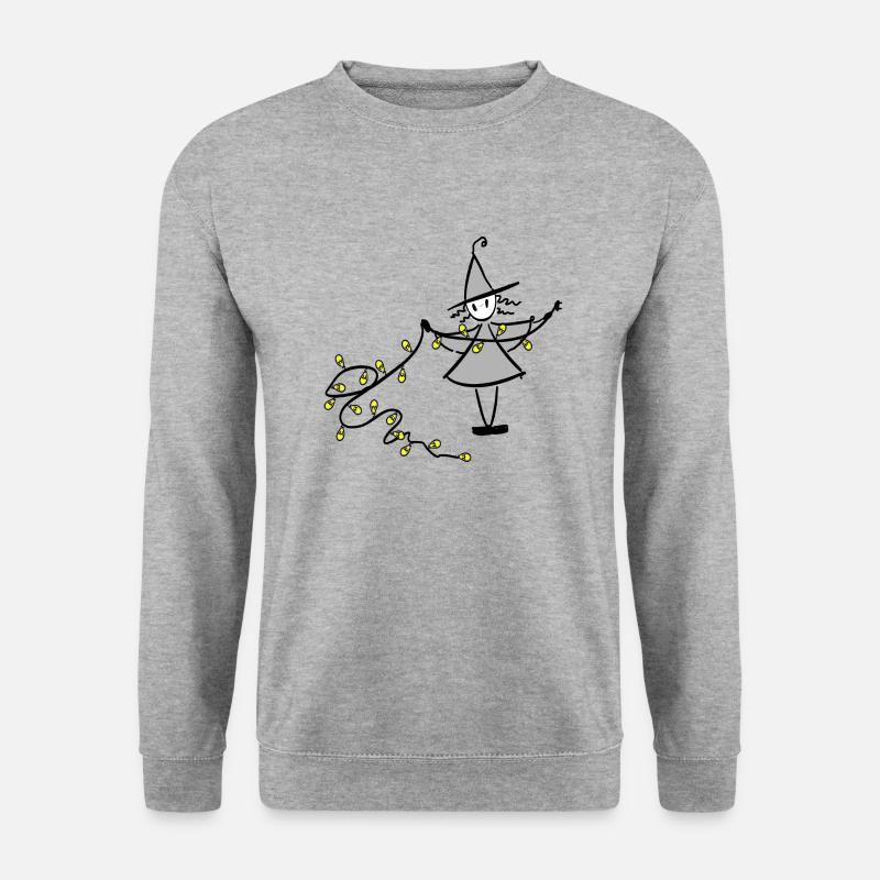 Weihnachtshexe - Unisex Pullover - Weißgrau meliert