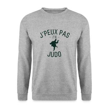 J peux pas j ai judo - Sweat-shirt Unisexe - gris chiné - Devant - Alina (178cm) & Michal (187cm)