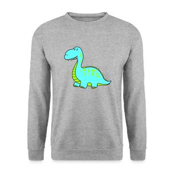dino - Unisex Sweatshirt - salt & pepper - Front - Alina (178cm) & Michal (187cm)