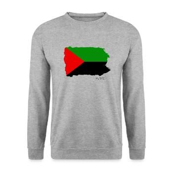 MARTINIQUE TORN FLAG M.972 (Black) - Sweat-shirt Unisexe - gris chiné - Devant - Alina (178cm) & Michal (187cm)