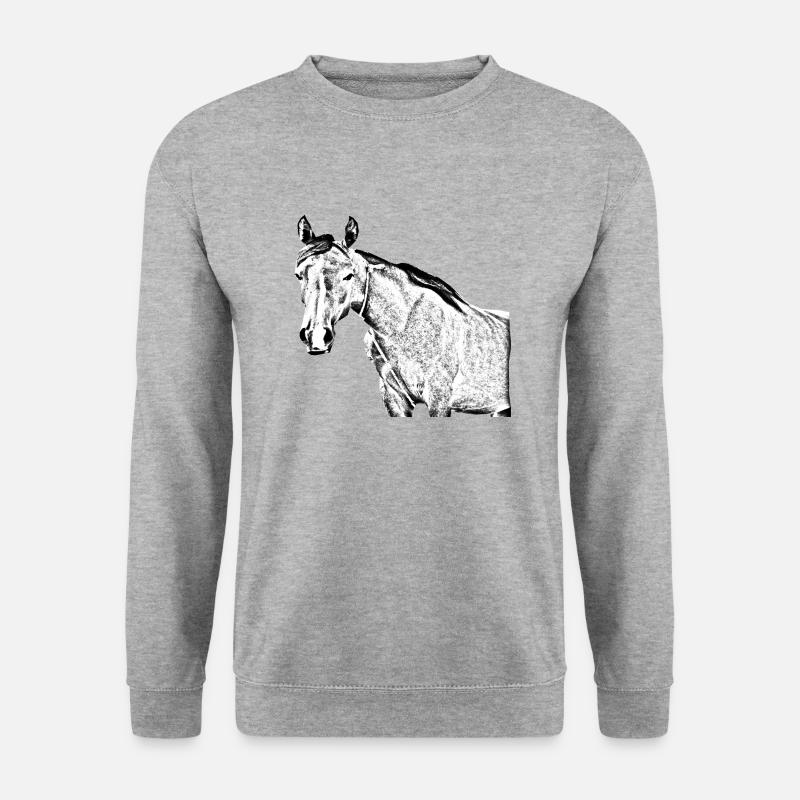 Pferd - Unisex Pullover - Weißgrau meliert