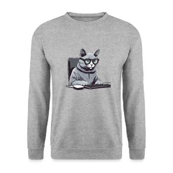Developer Chat - Unisex Sweatshirt - salt & pepper - Front - Alina (178cm) & Michal (187cm)