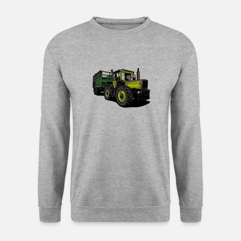 Traktor // Illustration - Unisex Pullover - Weißgrau meliert