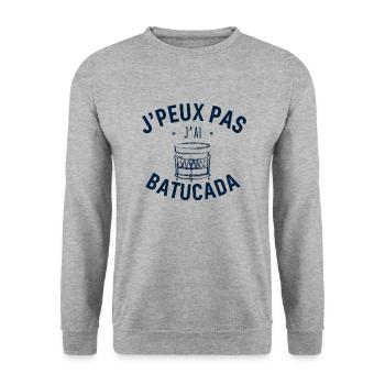 J peux pas j ai Batucada Bleu - Sweat-shirt Unisexe - gris chiné - Devant - Alina (178cm) & Michal (187cm)