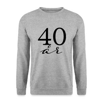 40 Jahre - Unisex Pullover - Weißgrau meliert - Vorne - Alina (178cm) & Michal (187cm)