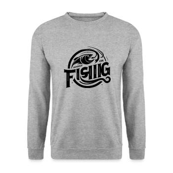 « Élégant Hooked On Fishing Tee - parfait pour l’angle - Sweat-shirt Unisexe - gris chiné - Devant - Alina (178cm) & Michal (187cm)