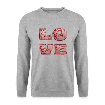 Love - Unisex Sweatshirt - salt & pepper - Front - Alina (178cm) & Michal (187cm)