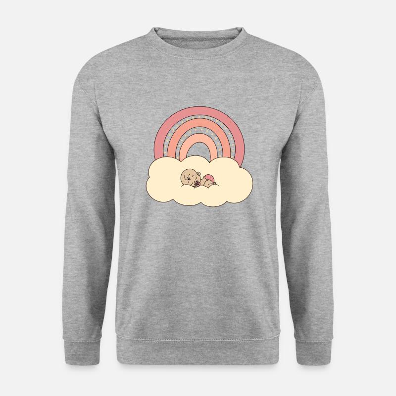 Regenbogen Baby - Unisex Pullover - Weißgrau meliert