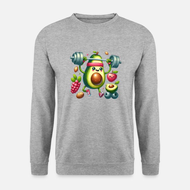 Avocado Workout Fun - Unisex Sweatshirt - salt & pepper