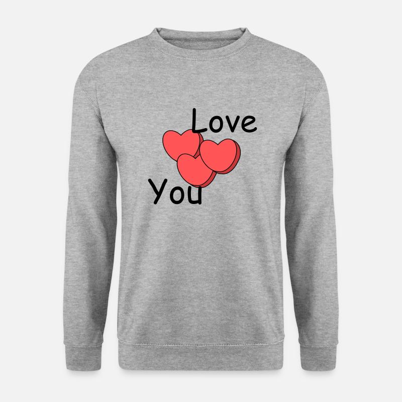 Love you - Unisex Pullover - Weißgrau meliert