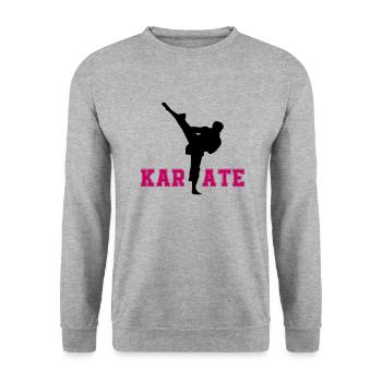 karate - Unisex Sweatshirt - salt & pepper - Front - Alina (178cm) & Michal (187cm)