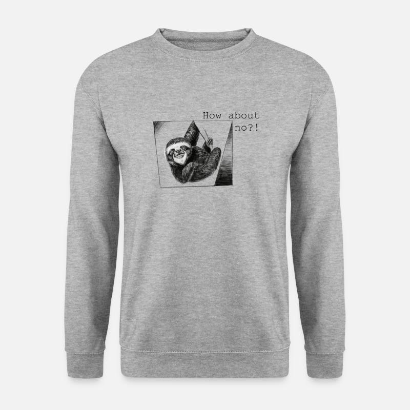 How about no?! - Unisex Pullover - Weißgrau meliert