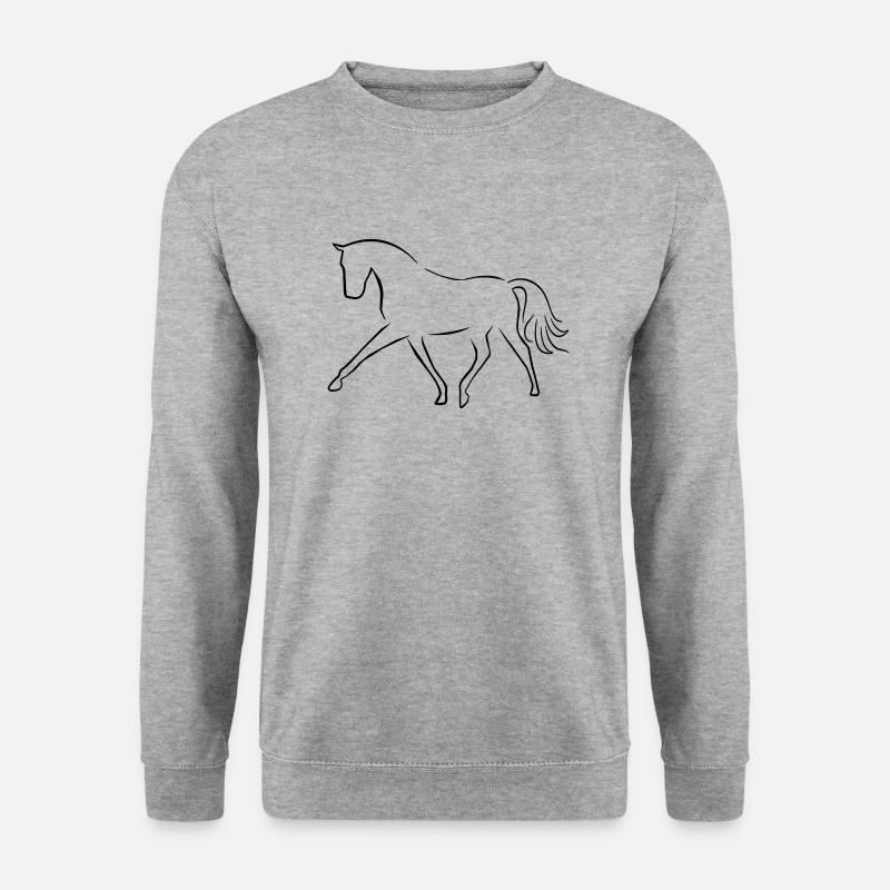 Dressurpferd - Unisex Pullover - Weißgrau meliert