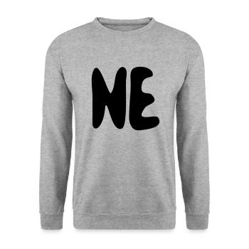 ne - Unisex Pullover - Weißgrau meliert - Vorne - Alina (178cm) & Michal (187cm)
