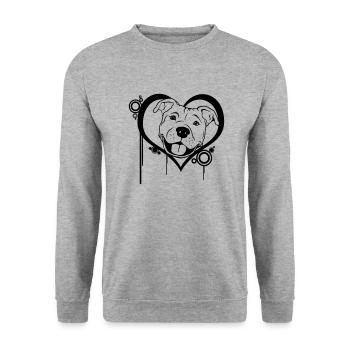 Staffordshire au cœur - Sweat-shirt Unisexe - gris chiné - Devant - Alina (178cm) & Michal (187cm)