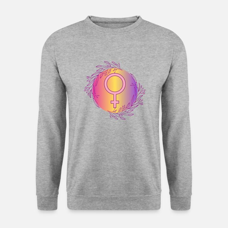 Weibliche Energie - Unisex Pullover - Weißgrau meliert